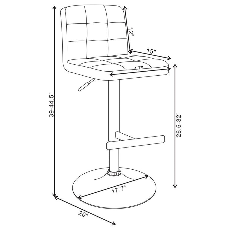 Lenny - Upholstered Adjustable Bar Stool (Set of 2)