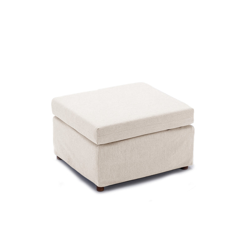 Single Movable ottoman for Modular Sectional Sofa Couch Without Storage Function, Cushion Covers Removable and Washable,Cream