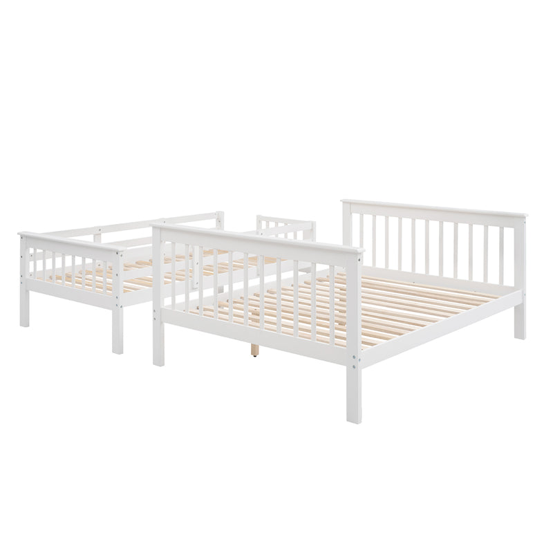 Stairway Twin-Over-Full Bunk Bed with Storage and Guard Rail for Bedroom, White color(OLD SKU :LP000019AAK)