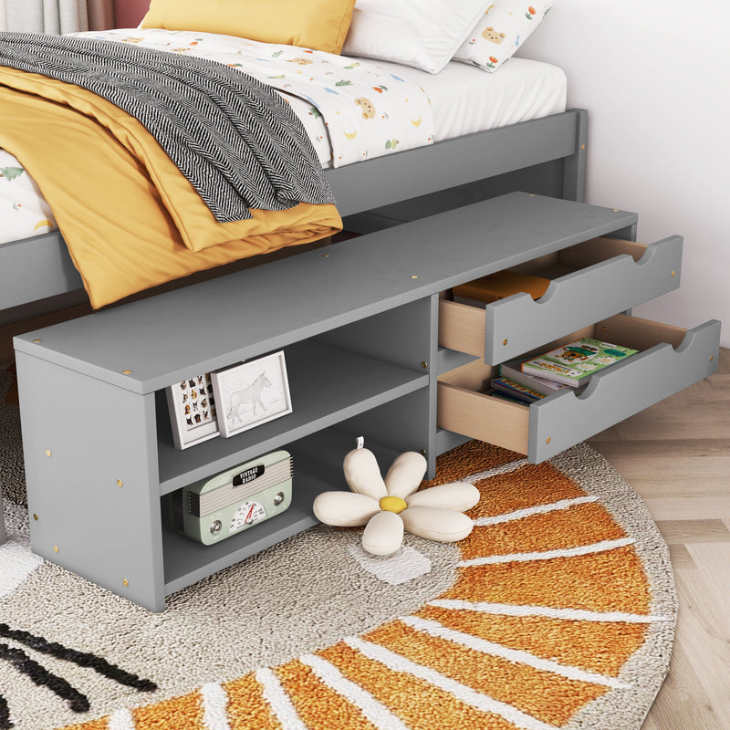 Versatile Bed With Trundle, Under Bed Storage Box And Nightstand