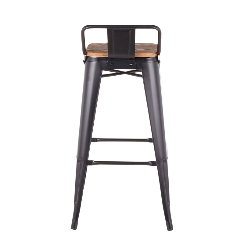 Oregon - Industrial Low Back Barstool (Set of 2) - Black