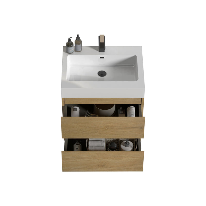 Alice - Bathroom Vanity With Sink, Large Storage Wall Mounted Floating Bathroom Vanity For Modern Bathroom