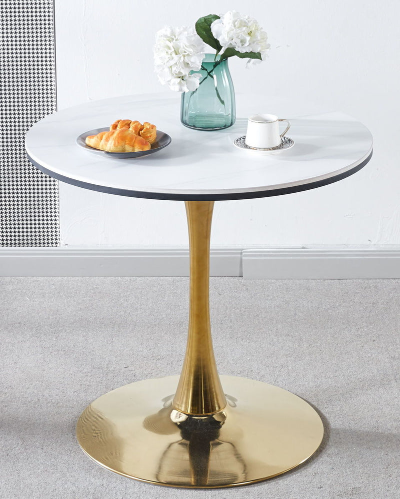 Tulip Table Mid-Century Dining Table With Round MDF Table Top, Pedestal Dining Table, End Table Leisure Coffee Table