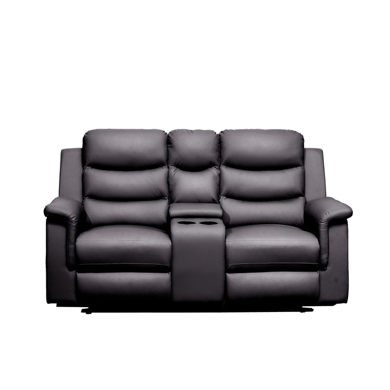 2 Seat Reclining Loveseat With Middle Console Slipcover, Stretch Loveseat Reclining Sofa Covers - Black