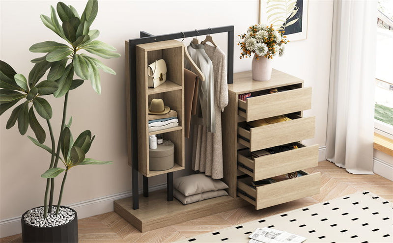 Wardrobe With 4 Drawers And 3 Shelves