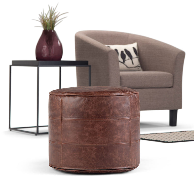 Connor - Handcrafted Round Pouf