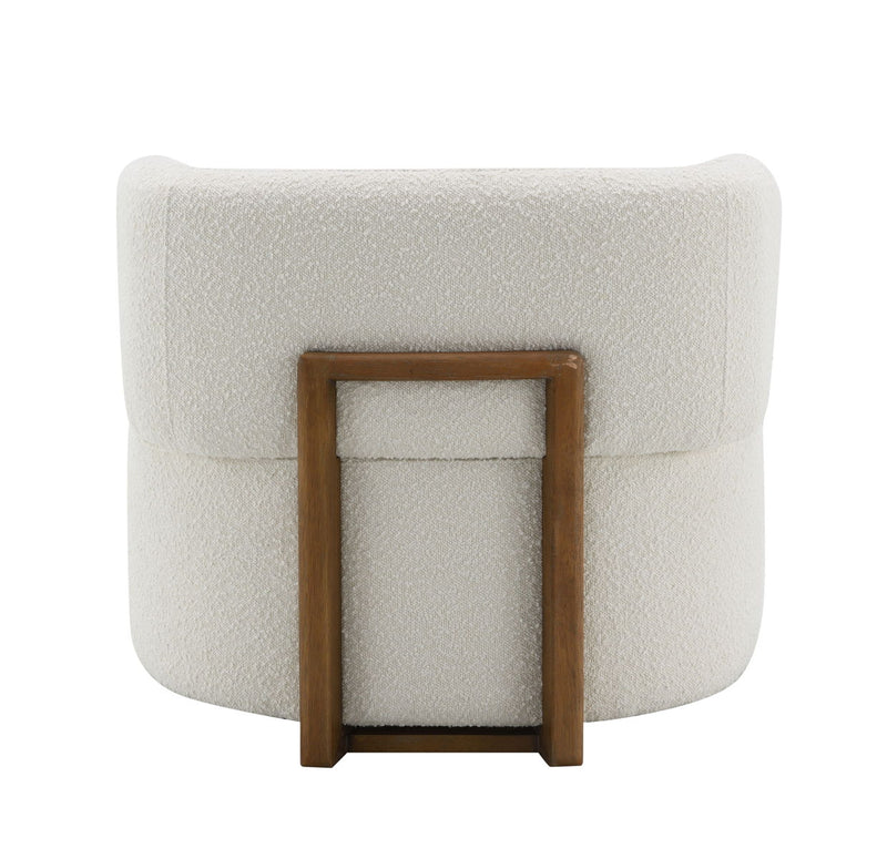 Darius - Boucle Accent Chair With Toss Pillow - Beige