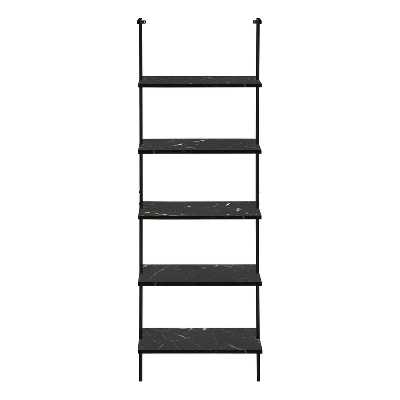 Bookshelf, Bookcase, Etagere, Ladder, 5 Tier, For Office, Marble Look Contemporary & Modern