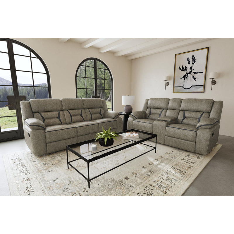 Engage - Motion Loveseat With Console - Corral Gray