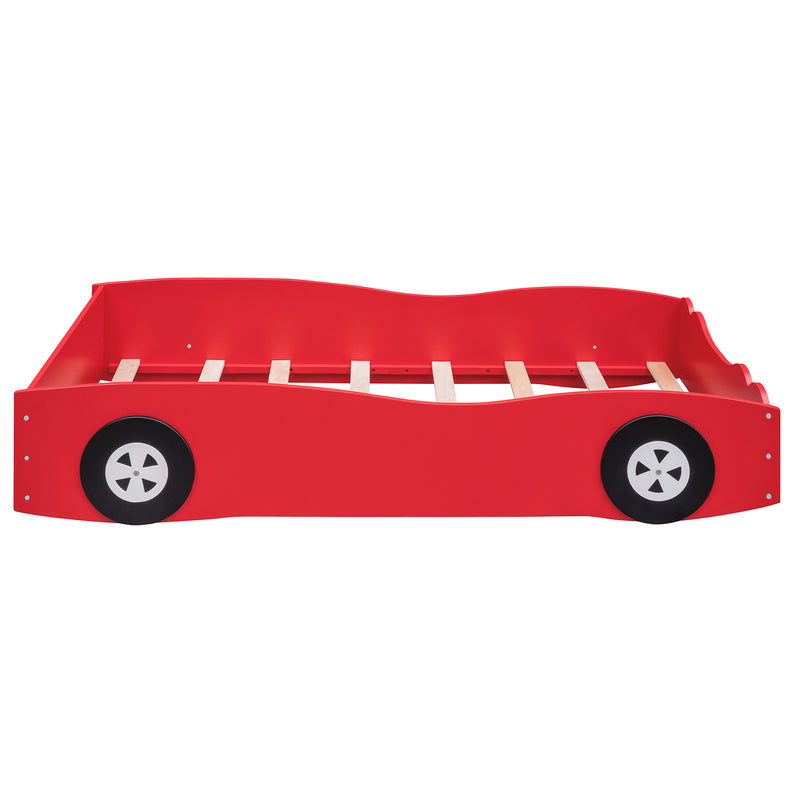 Twin Size Car-Shaped Platform Bed, Red