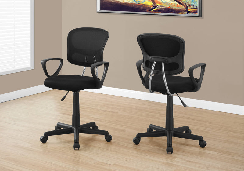 Office Chair, Adjustable Height, Swivel, Ergonomic, Armrests, Mesh, Contemporary / Modern - Black