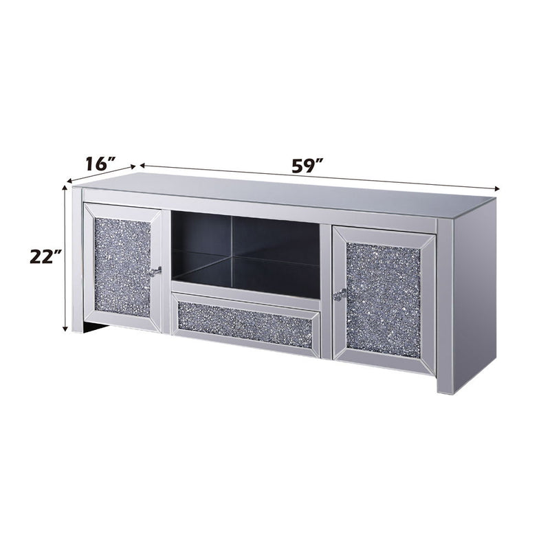 Noralie - TV Stand - Mirrored & Faux Diamonds - 22"