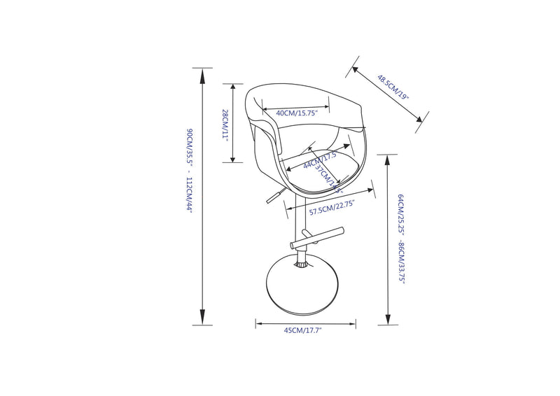 Sheldon - Upholstered Adjustable Swivel Bar Stool