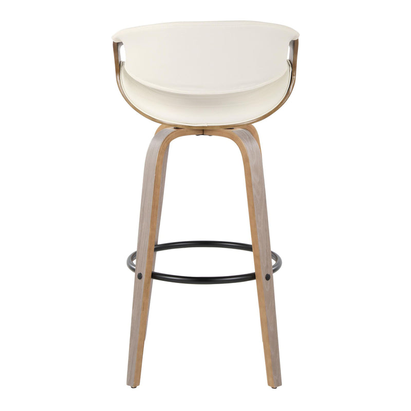 Symphony - Mid-Century Modern Fixed Height Barstool With Swivel With Round Footrest (Set of 2)