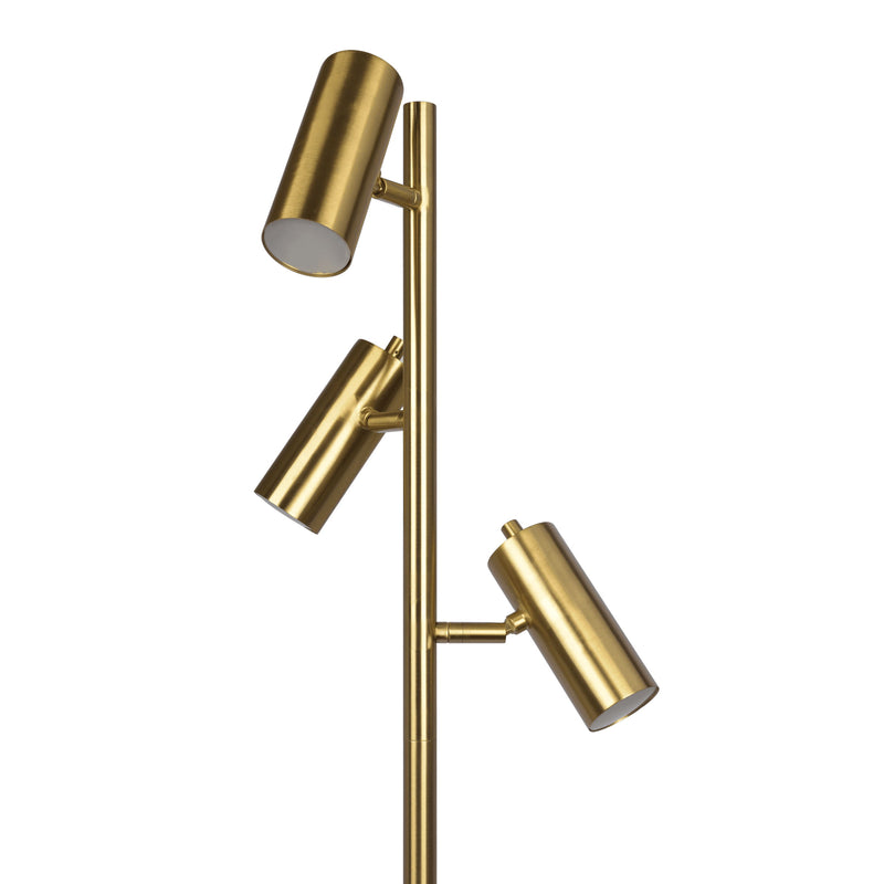 Lumina - Floor Lamp With Rotary Switch Triple Spots Cone Base - Gold