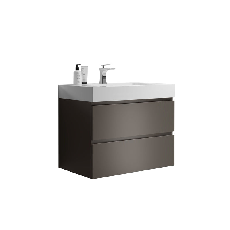 Alice - Bathroom Vanity With Sink, Large Storage Wall Mounted Floating Bathroom Vanity For Modern Bathroom, One-Piece Sink Basin Without Drain And Faucet