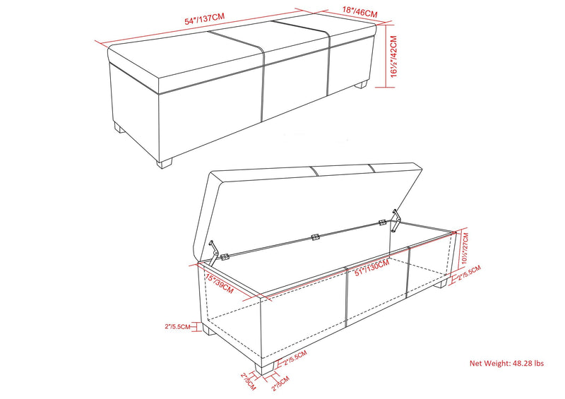 Avalon - Multifunctional Storage Ottoman Bench