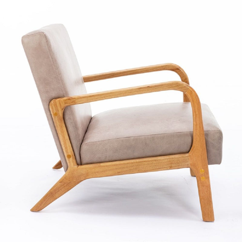 Classic Mid-Century Modern Accent Chairs, Open Framed Armchair With Cushioning