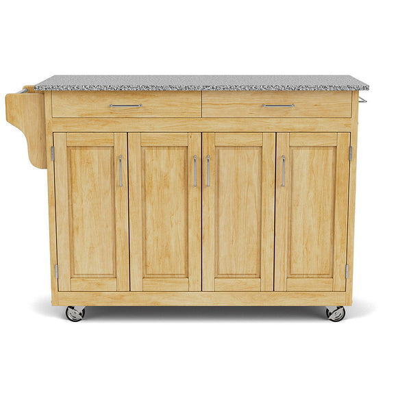 Create-A-Cart - 4 Doors Kitchen Cart - Gray Granite Top