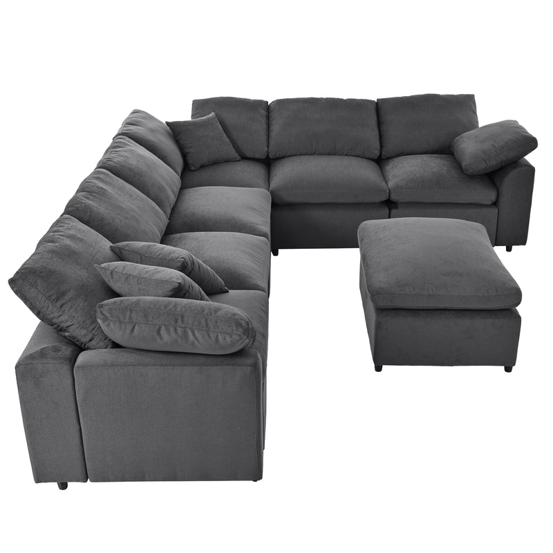 U_Style Oversized Modular Sectional Sofa with Ottoman L Shaped Corner Sectional for Living Room, Office, Spacious Space