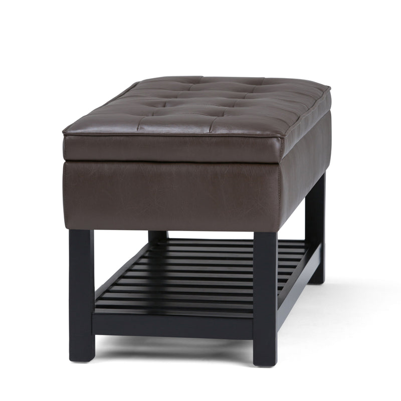 Cosmopolitan - Storage Ottoman Bench With Open Bottom - Chocolate Brown