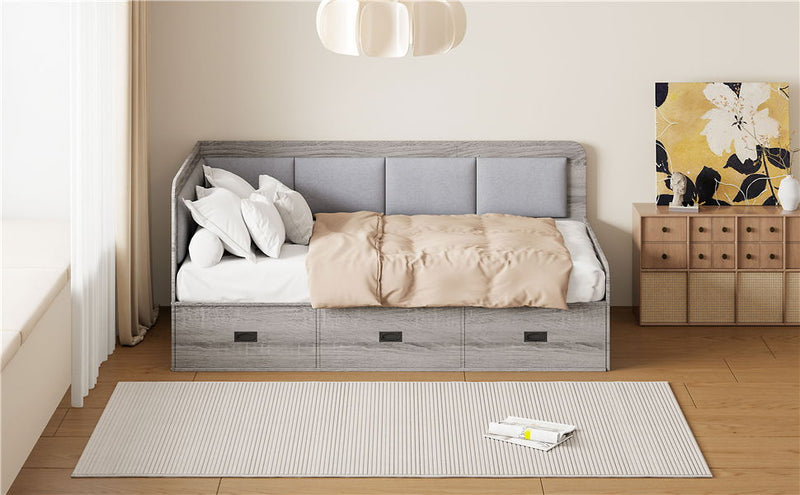 Daybed With Three Drawers And Three Storage Compartments