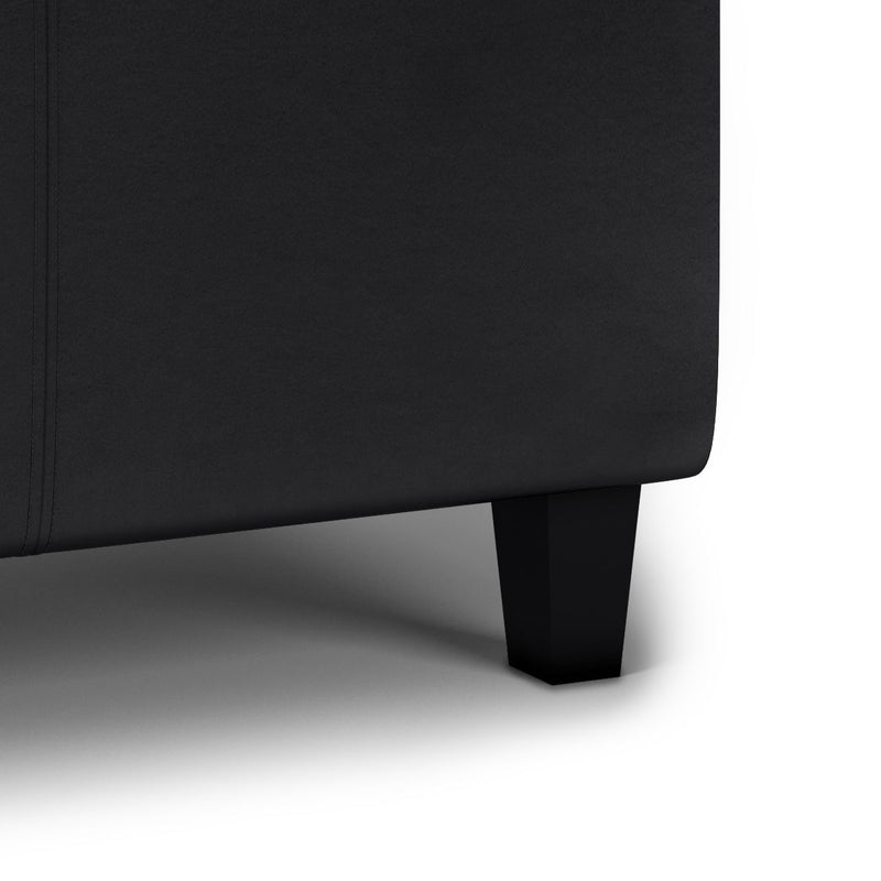 Avalon - Tray Storage Ottoman With Lift Up Lids - Midnight Black