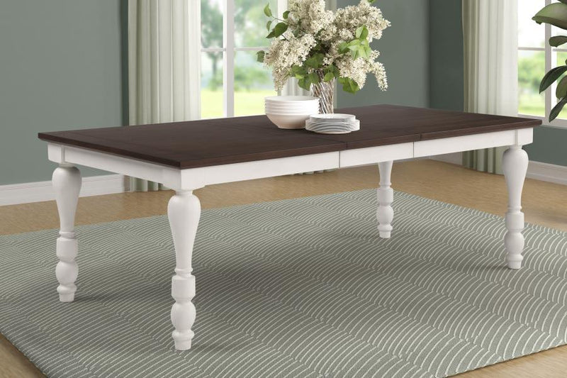 Madelyn - Extension Leaf Dining Table - Coastal White - Atlantic Fine Furniture Inc