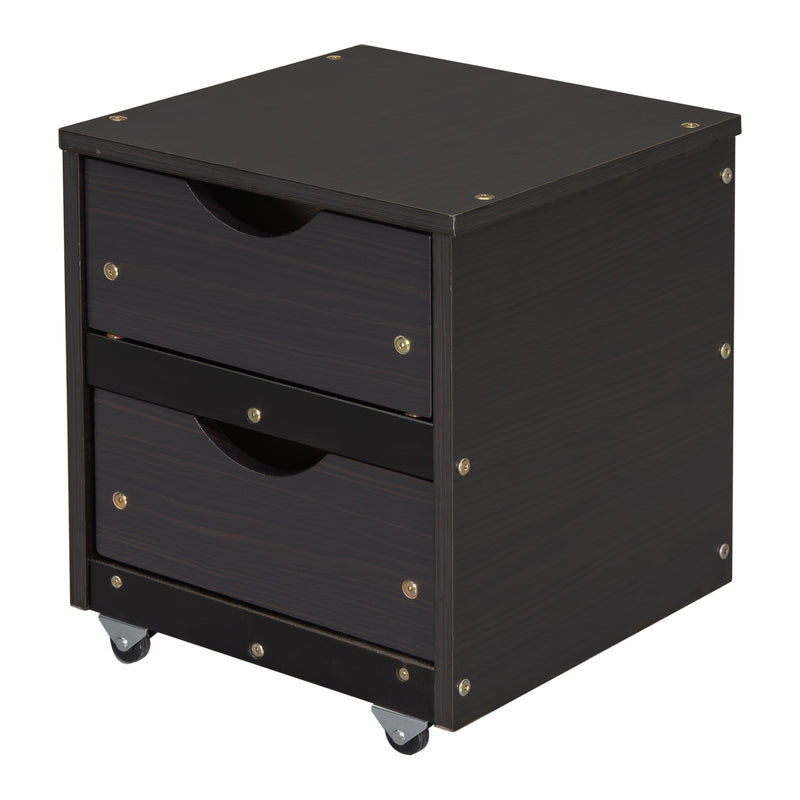 Versatile Full Bed with Trundle,Under bed Storage Box and Nightstand .Espresso