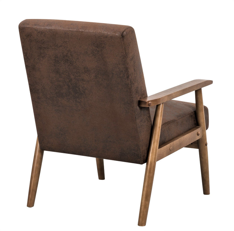 Wide Classic Mid-Century Modern Arm Chair - Brown