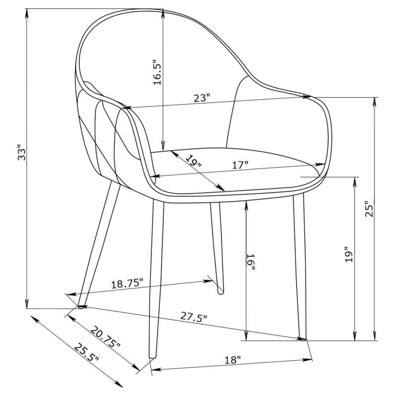 Emma - Fabric Upholstered Dining Arm Chair (Set of 2)