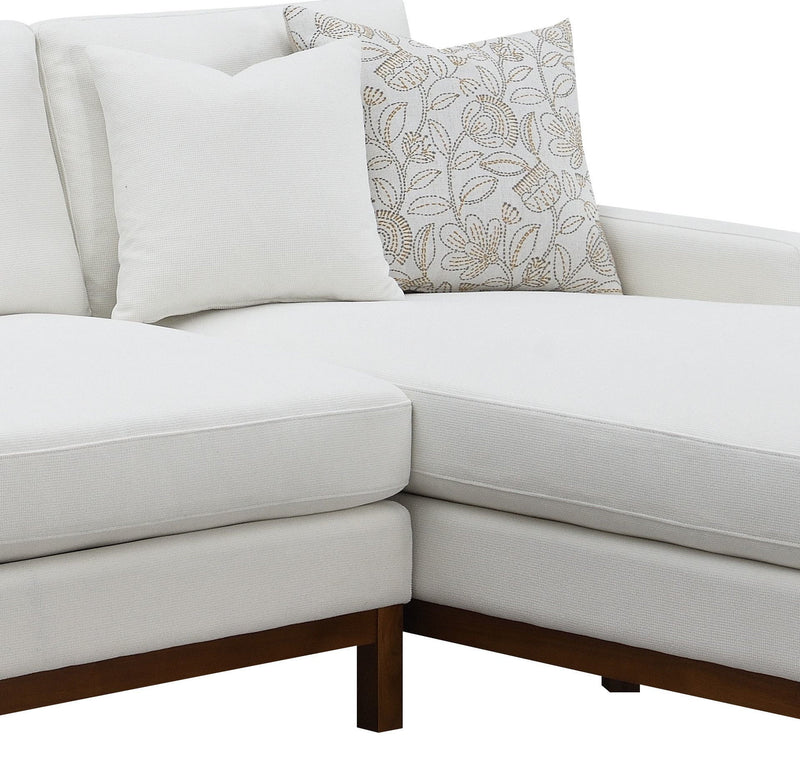 Valiant - Chenille Sectional Sofa With 4 Pillows - Ivory