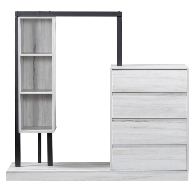 Wardrobe With 4 Drawers And 3 Shelves