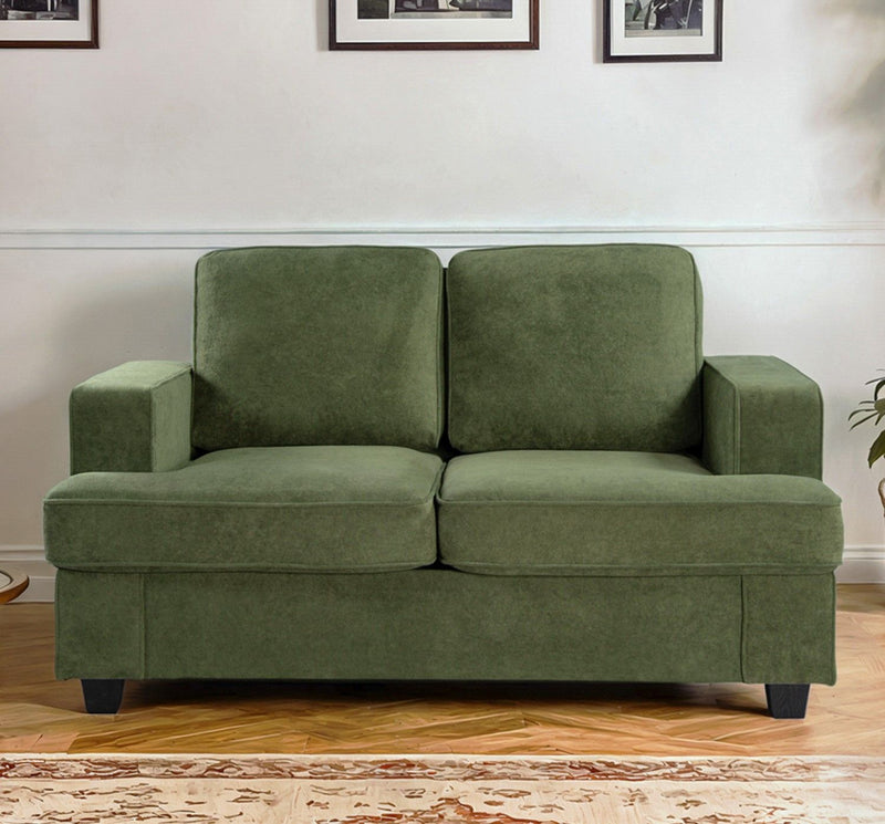 Modern Loveseat, Comfortable 2 Seater Couch With Deep Seating, Loose Back Cushions, Wide Arms