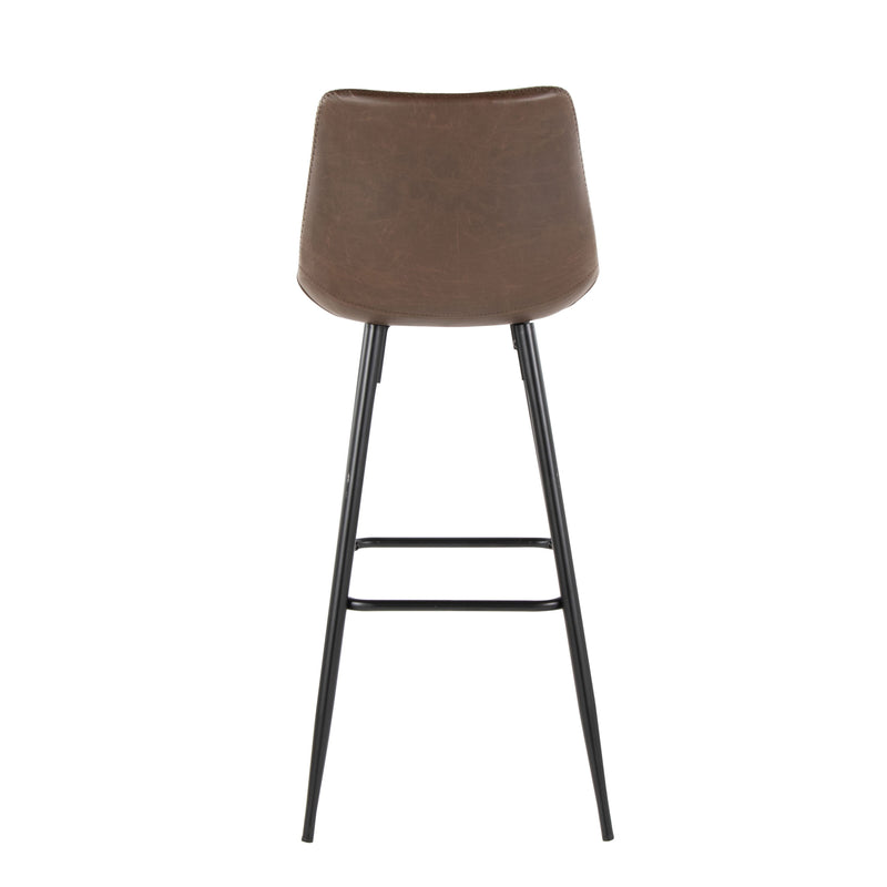 Durango - Industrial / Urban Fixed Height Barstool Square Footrest (Set of 2) - Black / Espresso