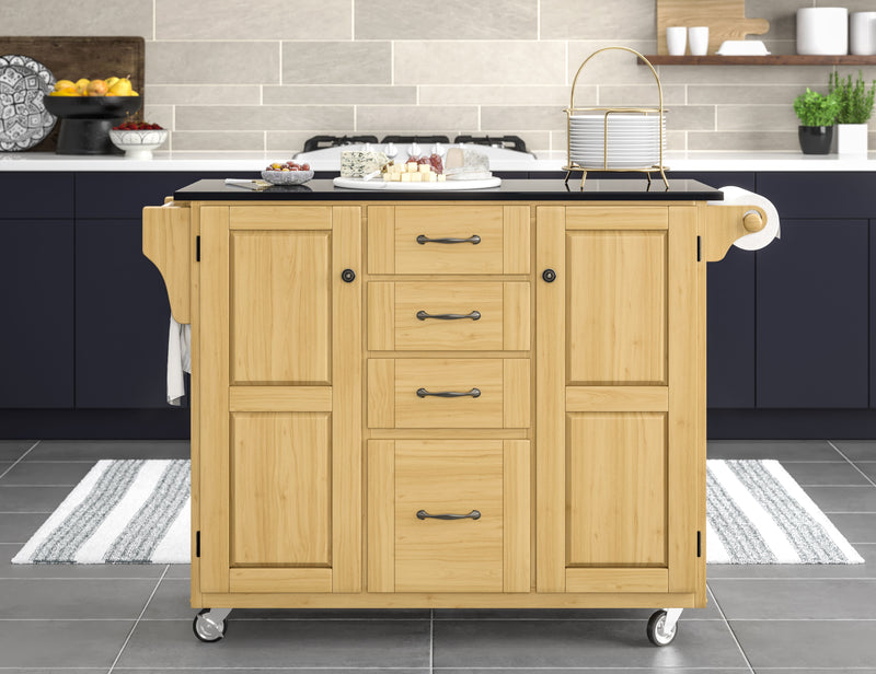 Create-A-Cart - Kitchen Cart With Black Granite Top