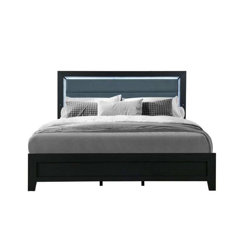 Carlos - 5 Pieces Queen Bedroom Set, Modern Design - Black