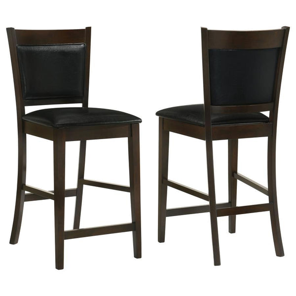 Jaden - Upholstered Counter Chair (Set of 2) - Black And Espresso - Atlantic Fine Furniture Inc