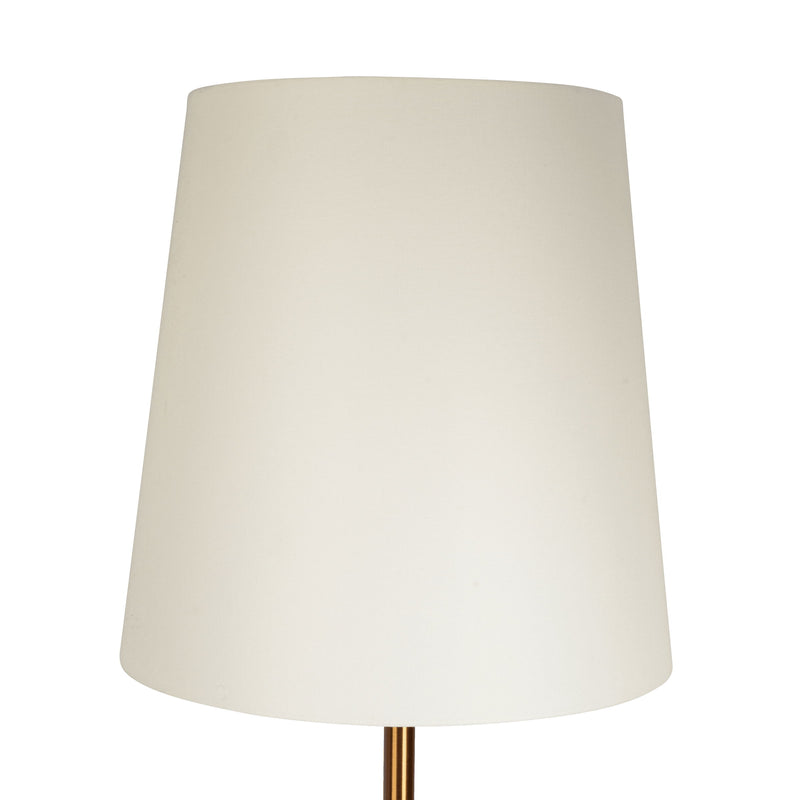 Celestial - Modern Floor Lamp With Accent Table With Large Shade - Gold / White