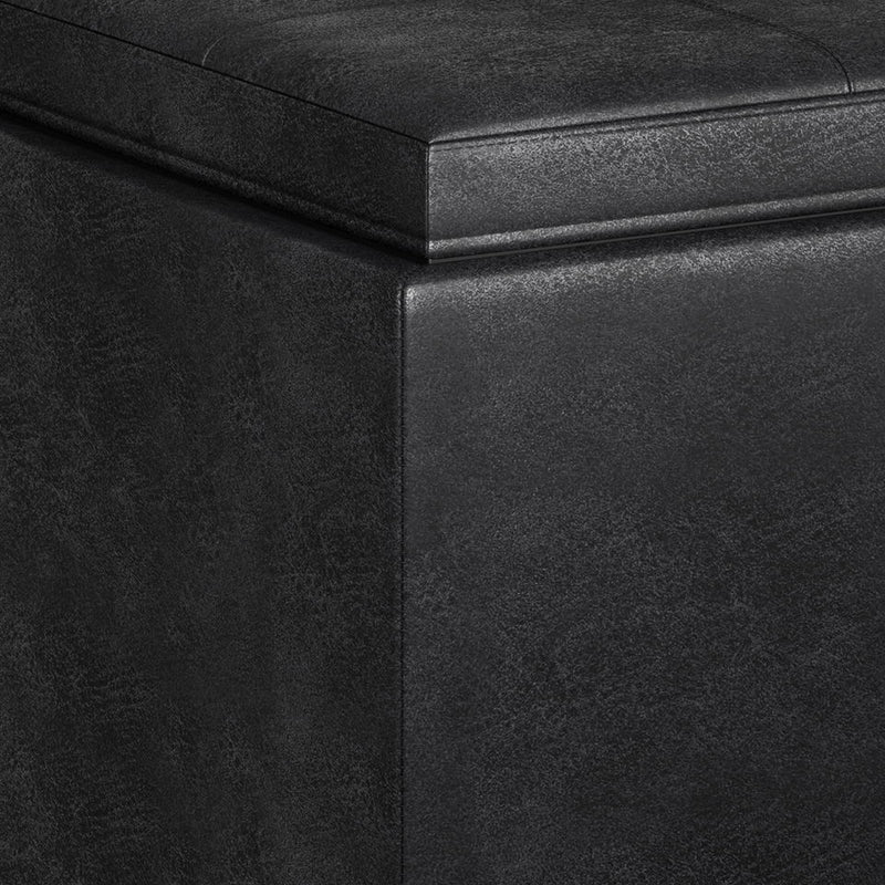 Avalon - 5 Piece Storage Ottoman - Distressed Black