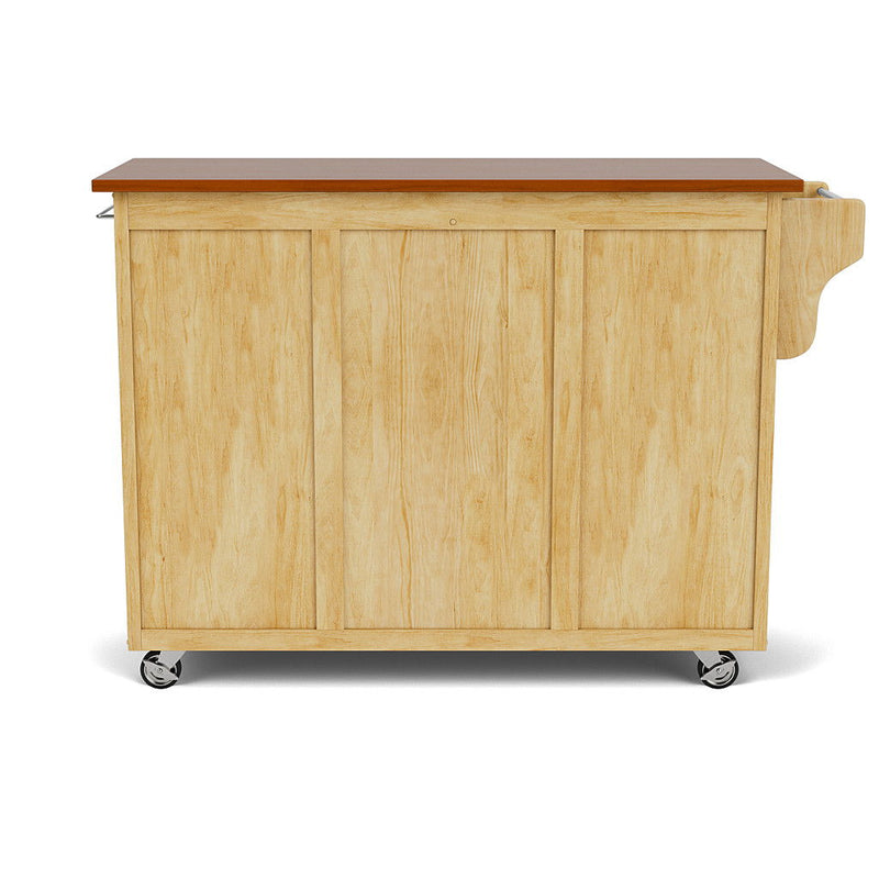 Create-A-Cart - 4 Doors Kitchen Cart With Oak Wood Top