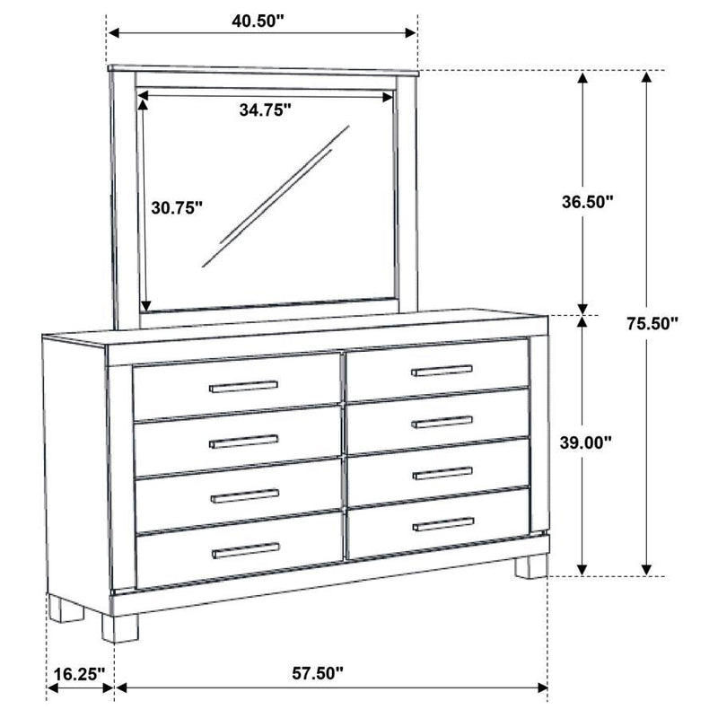 Woodmont - 8-Drawer Dresser With Mirror - Rustic Golden Brown