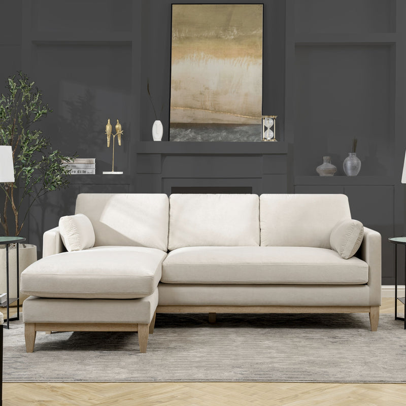 Knox - Modern Farmhouse Reversible Chaise Sectional Sofa - French Beige