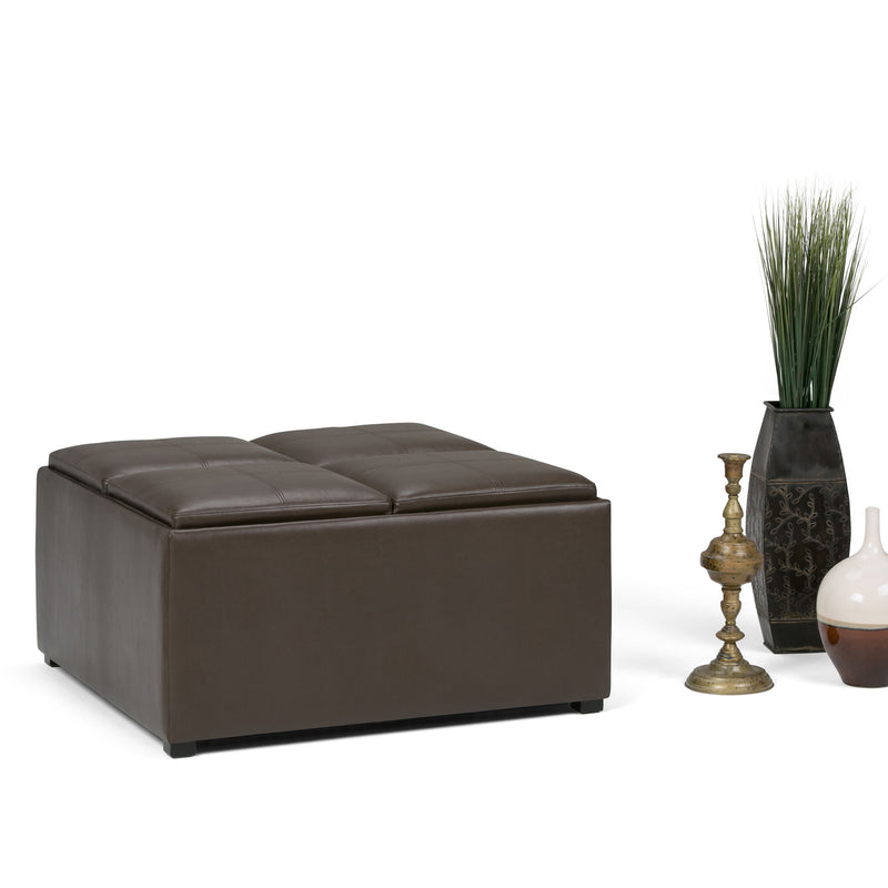 Avalon - Square Coffee Table, Storage Ottoman