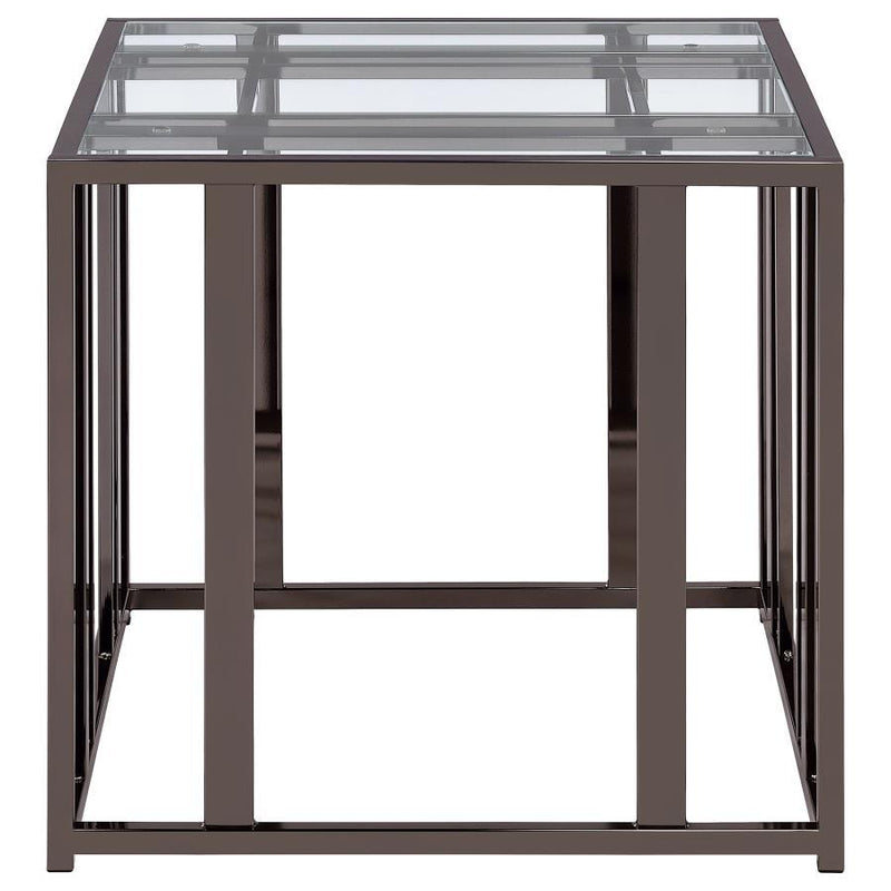 Adri - Rectangular Glass Top Side End Table