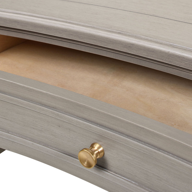 Dauphin - Gold Accent 5 Drawer Executive Desk - Gray Cashmere