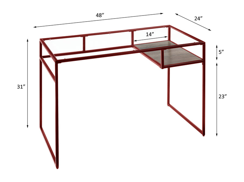 Yasin - Glass Top Writing Desk