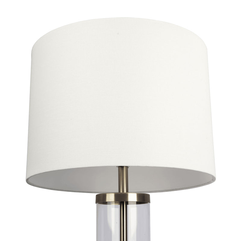 Luna - Table Lamp With On / Off Switch Clear Body Base - Clear / Silver / White