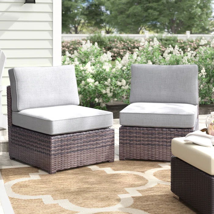 Armless Patio Chair With Cushions