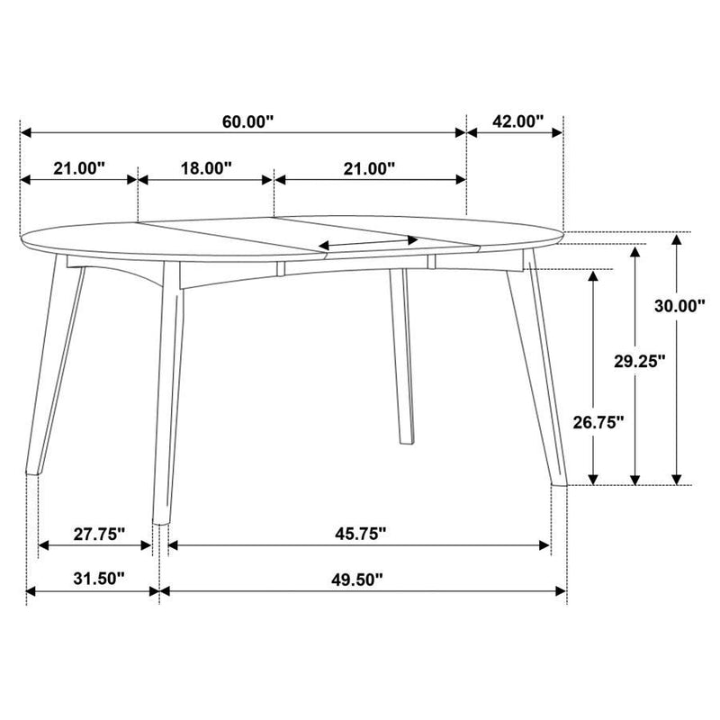 Jedda - 5 Piece Oval Dining Table Set - Dark Walnut